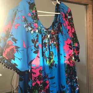 Blue floral dress